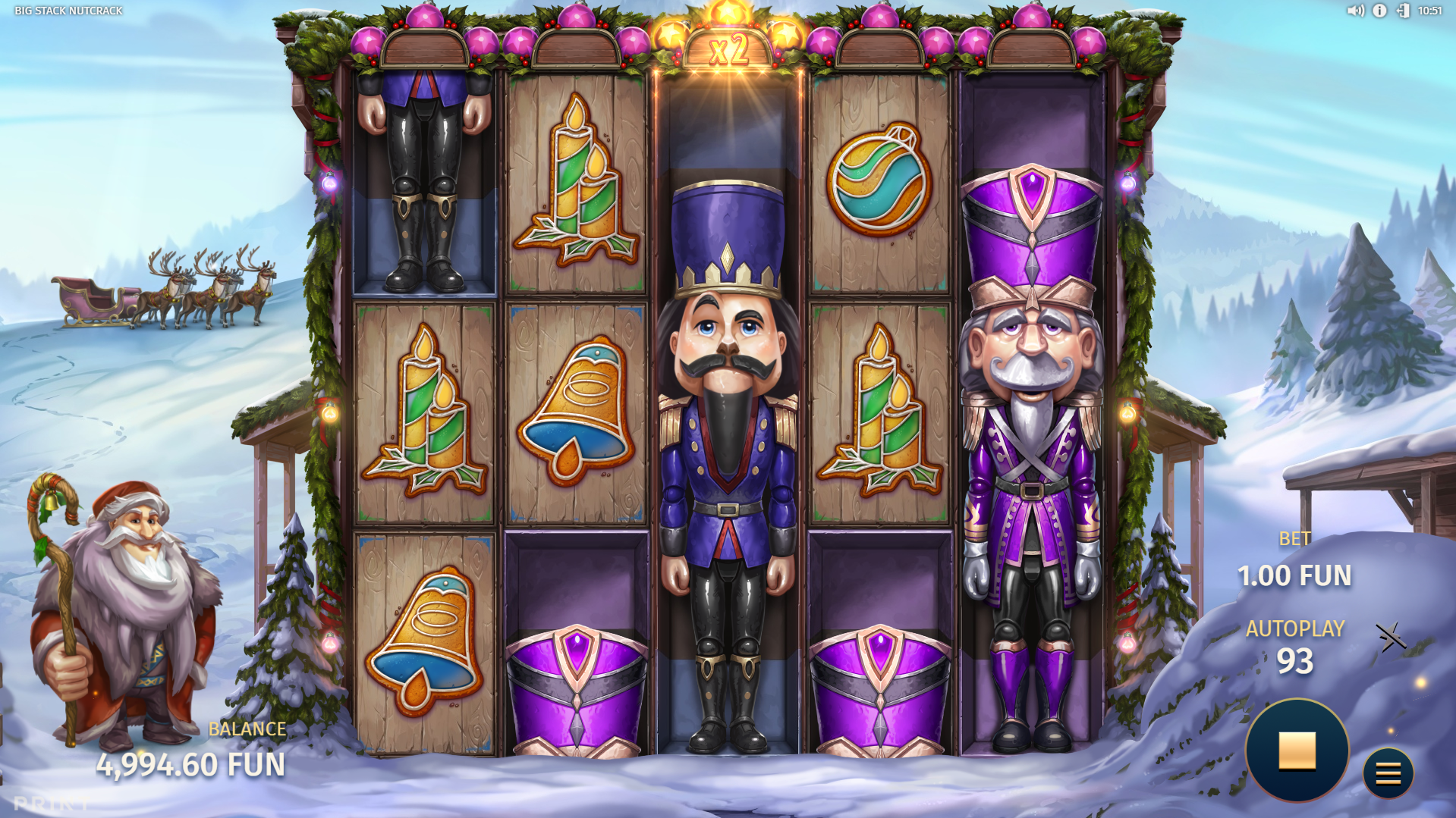 Nutcracker Symbols may also Adopt a Random Multiplier Value up to 100x