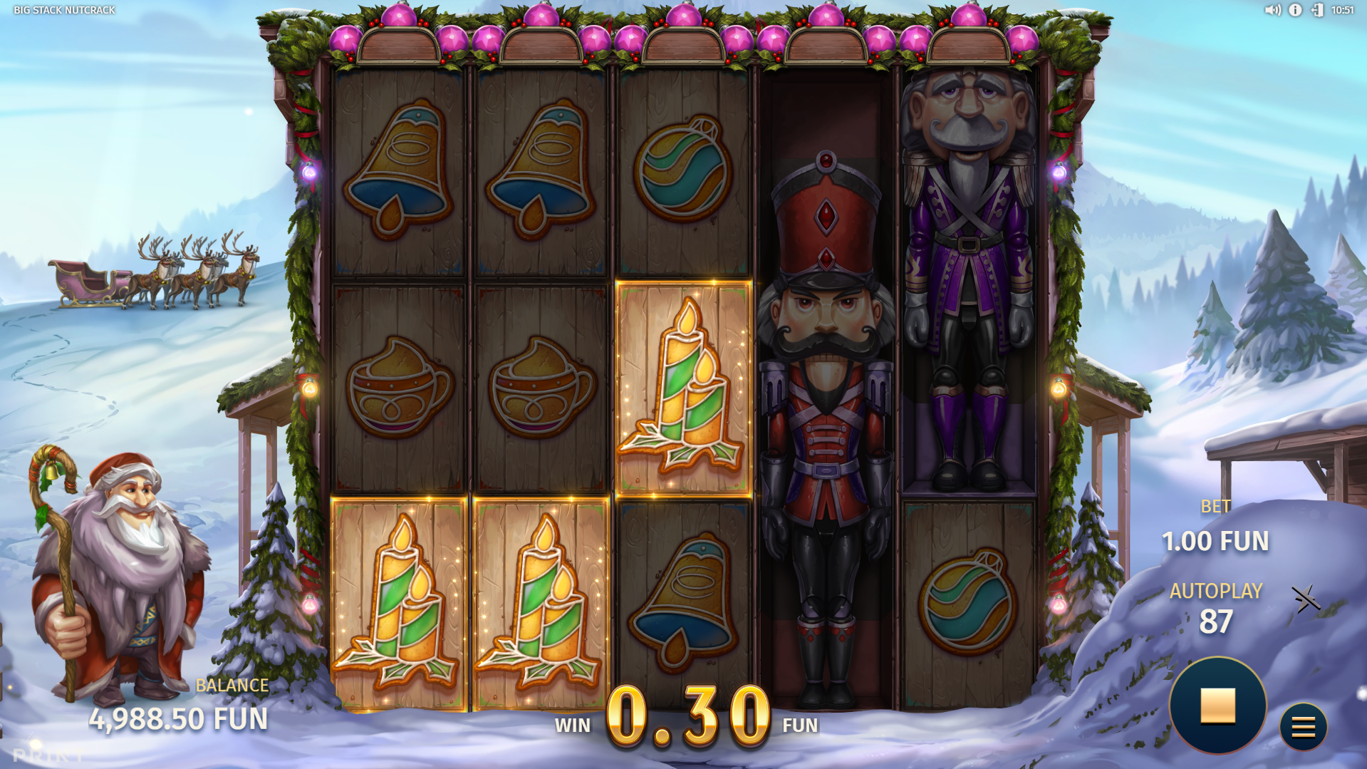 Big Stack Nutcrack Offers Players 10 Fixed Paylines